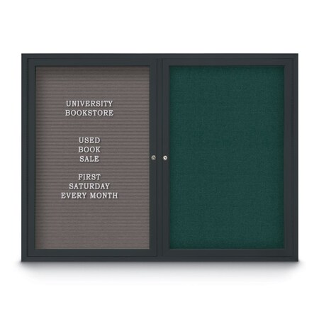 United Visual Products Corkboard, Cobalt/Black, 36" x 36" UV436H-BLACK-COBACC